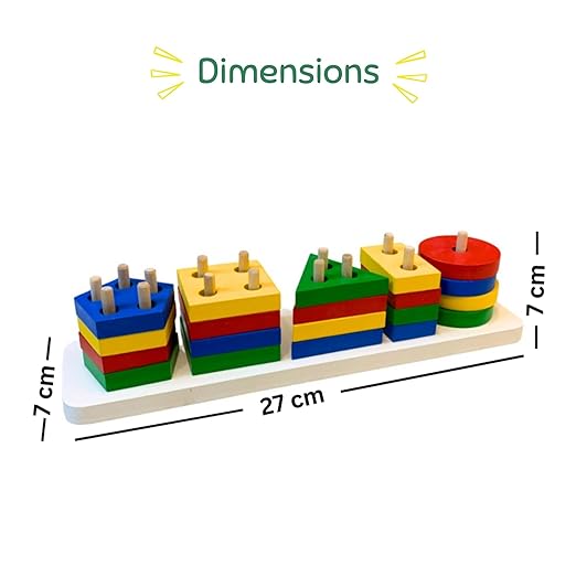 5 Shapes Wooden Geometric Sorter - Large