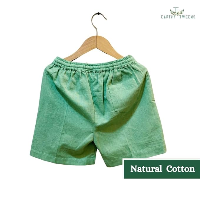 Green Shorts with Drawstrings