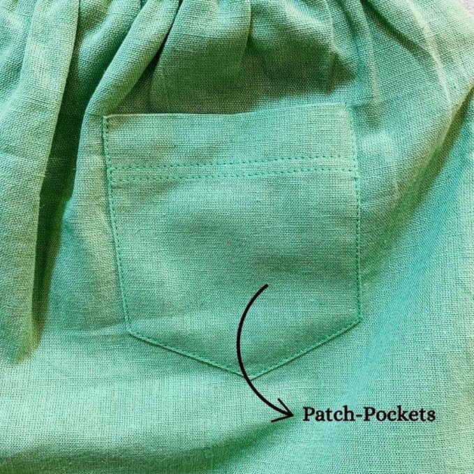 Green Shorts with Drawstrings