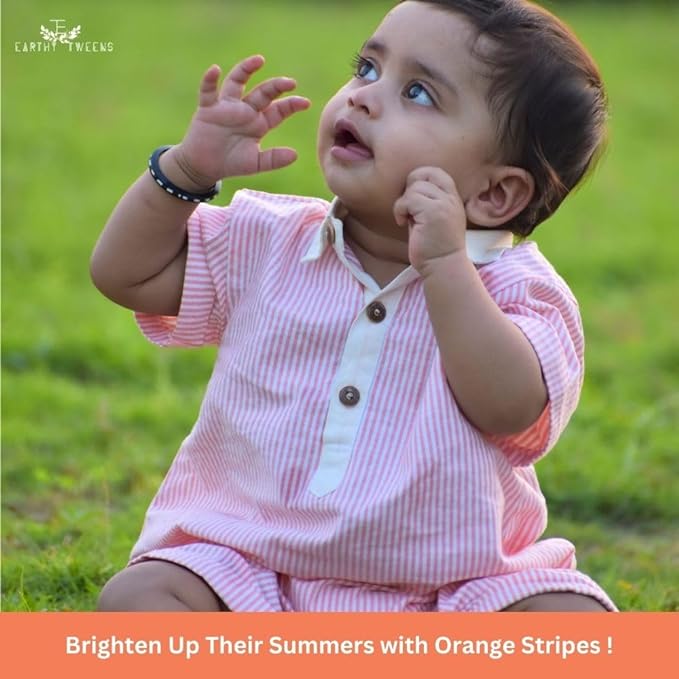 Orange Striped Romper