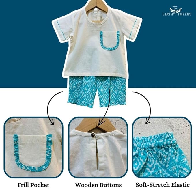 White top & Blue shorts Baby Set