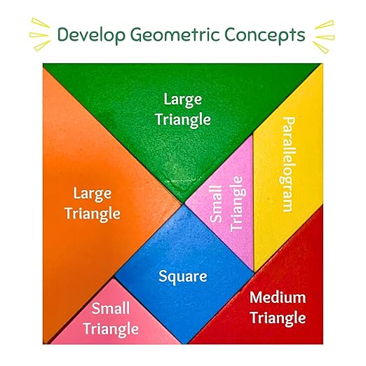 Wooden Tangram Puzzle - 7 Pieces