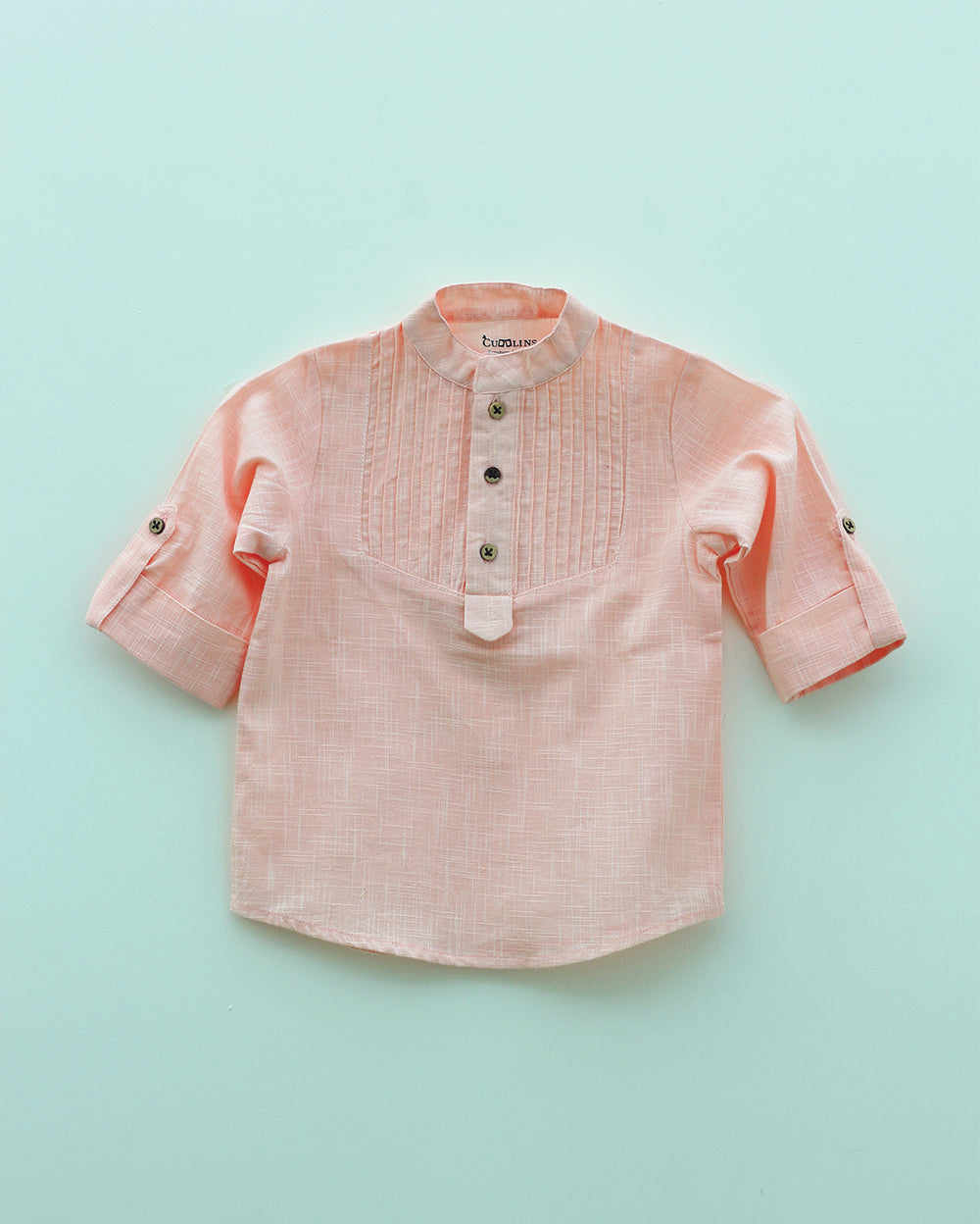 Soft Rose-Hued Pintuck Shirt Eartyhtweens