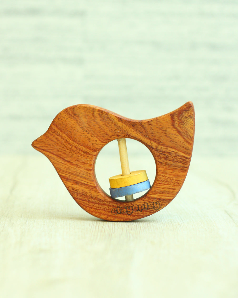 Neem Wood Rattle Toys for Babies Earthytweens (horse + Bird + Rocket + Heart)