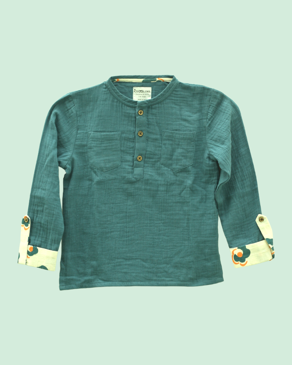 Moody Blue Cotton Shirt Eartyhtweens