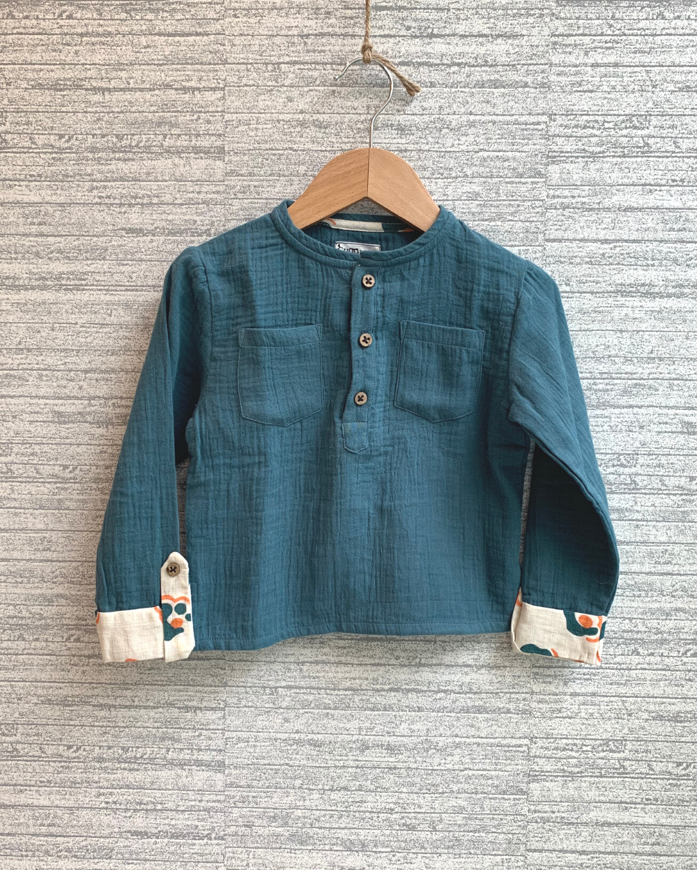 Moody Blue Cotton Shirt Eartyhtweens