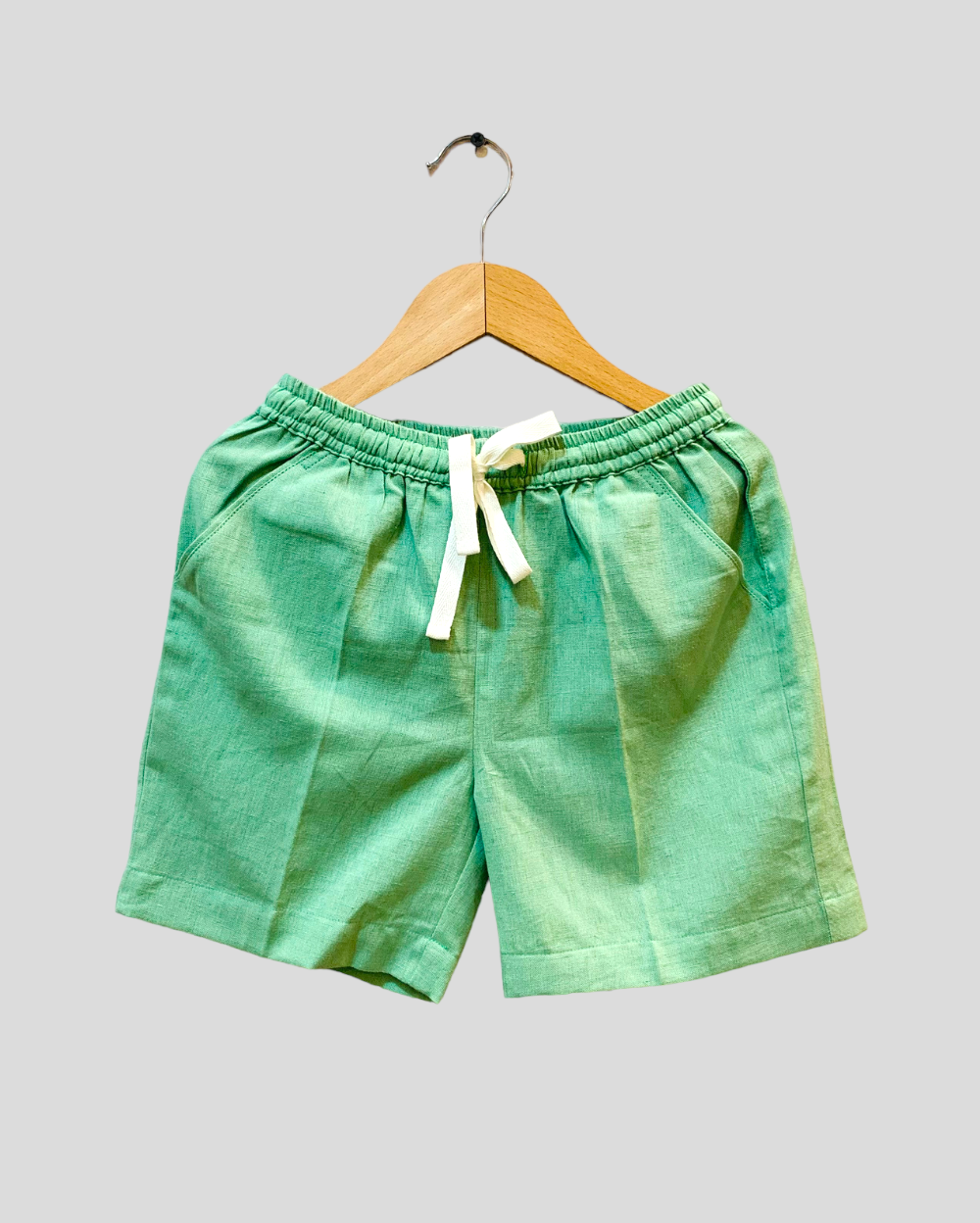 Green Shorts with Drawstrings