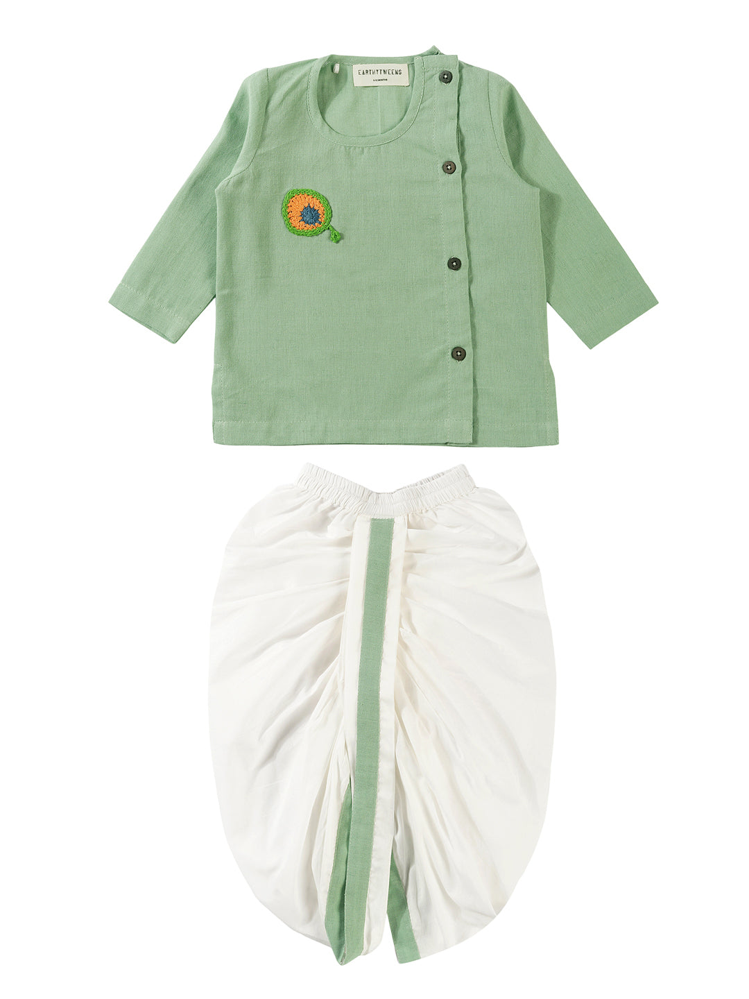 Peacock Pista Green Baby Dhoti Kurta Set