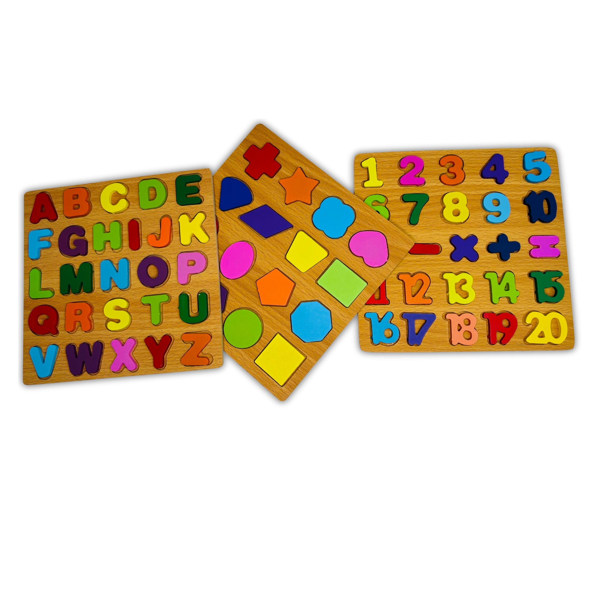 Wooden Educational Puzzle Set of 3