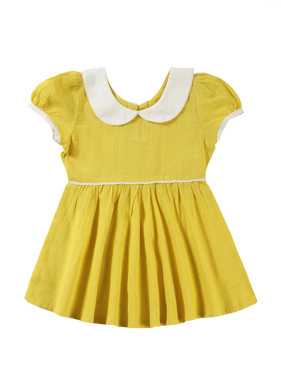 Pure Cotton Slub Yellow Dress