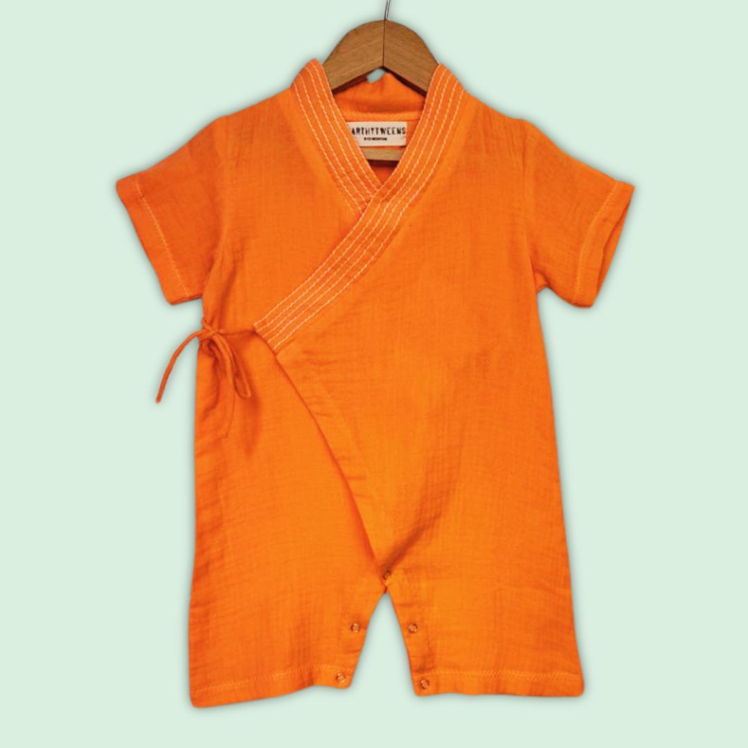 Tangerine Bliss Kimono Romper