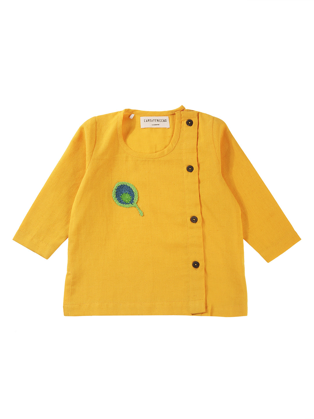 Peacock Bliss Ochre Baby Dhoti Kurta Set