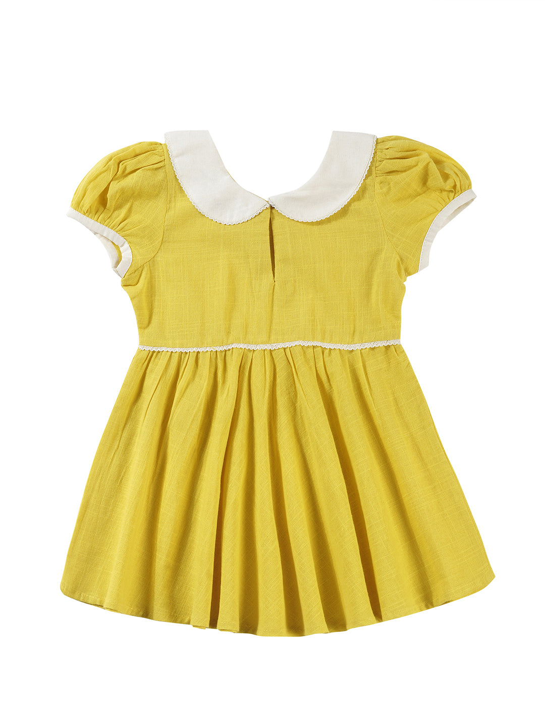 Pure Cotton Slub Yellow Dress