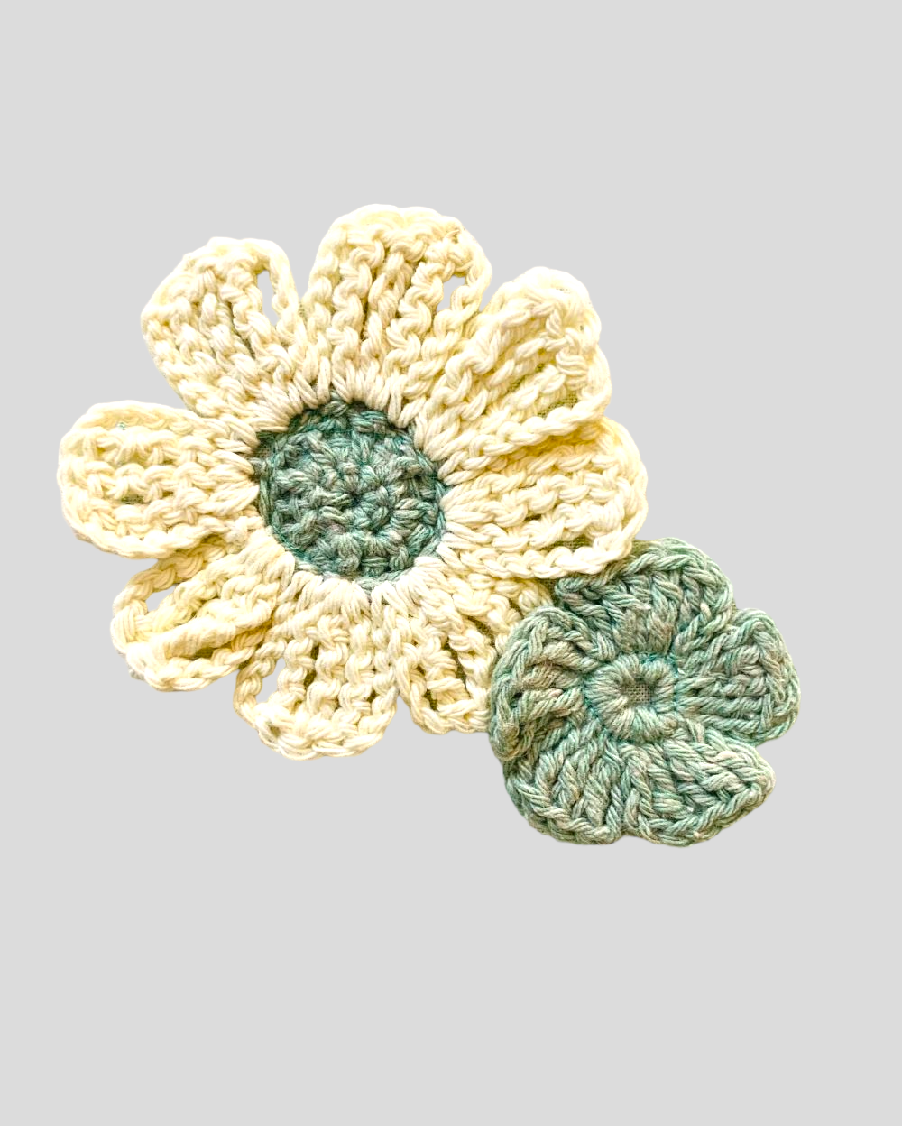 Crochet Flower Striped Dungarees