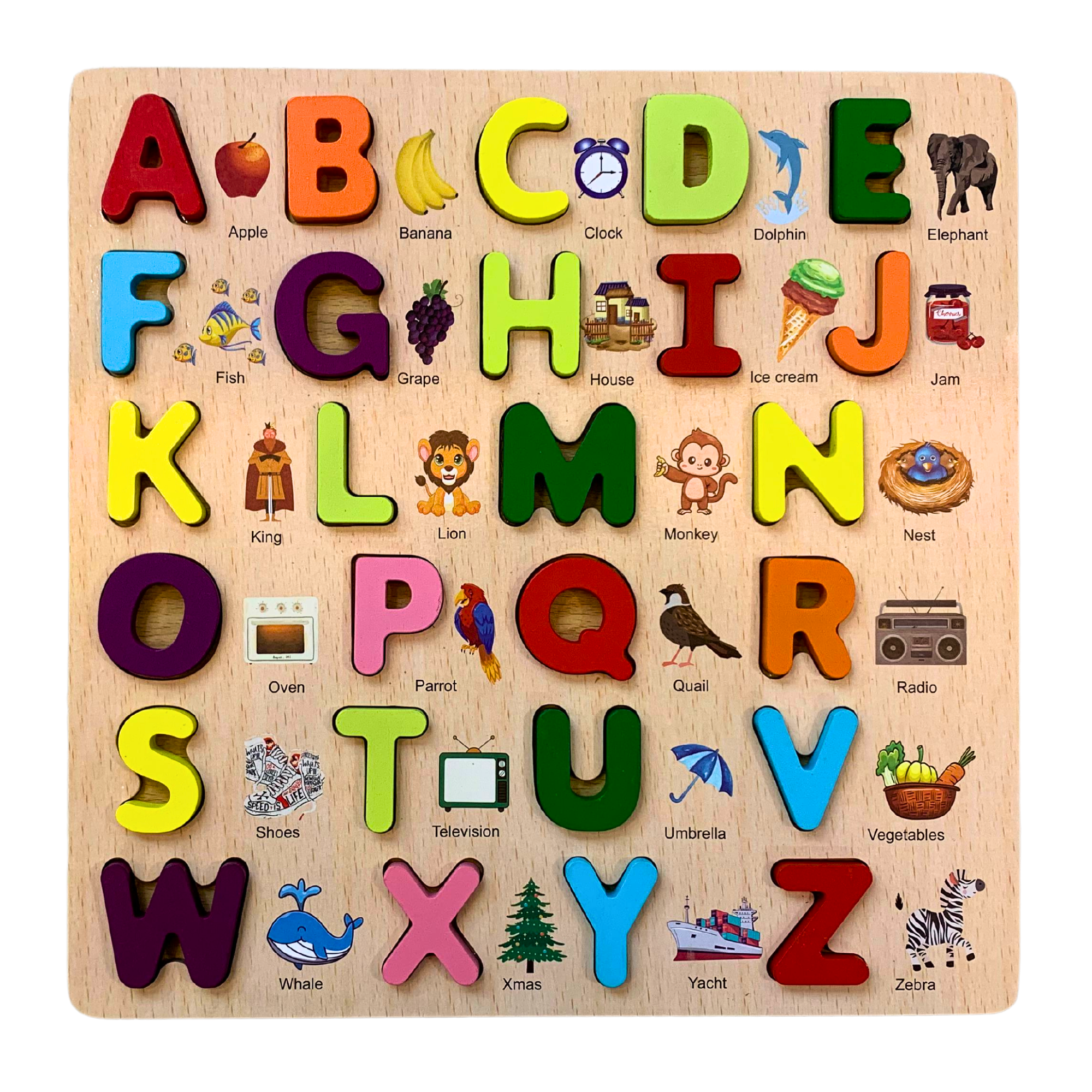 Capital Alphabets Fun Learning Wooden Board
