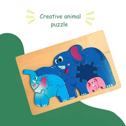 Elephant Family Jigsaw Puzzle