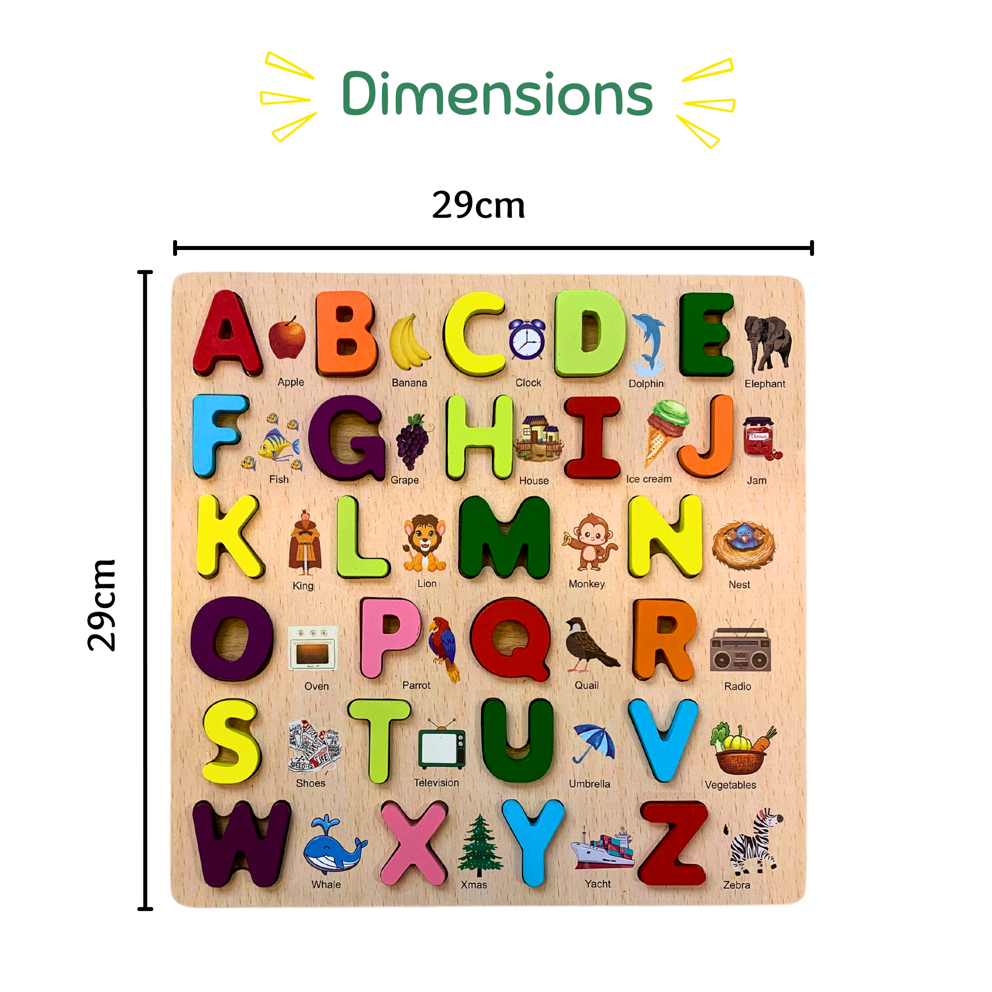 Capital Alphabets Fun Learning Wooden Board