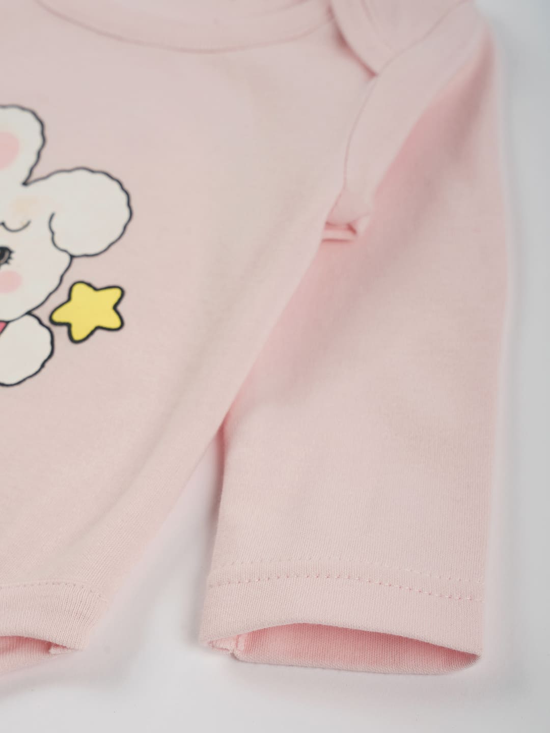 Pastel Pink Cotton Jersey Full Sleeves Onesie