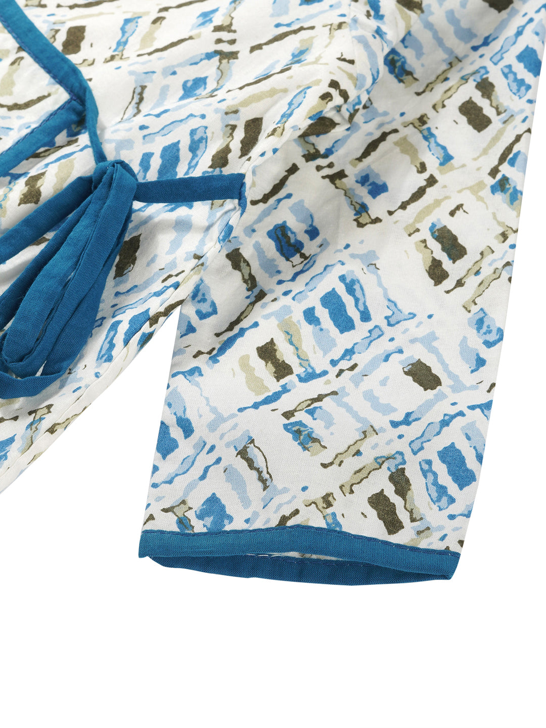 Printed Bagalbandi & Azure Blue Dhoti Set