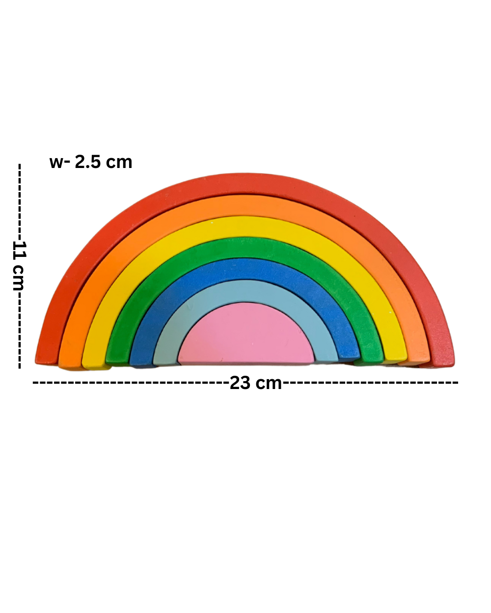 Wooden Rainbow Stacker Medium - 7 Pcs