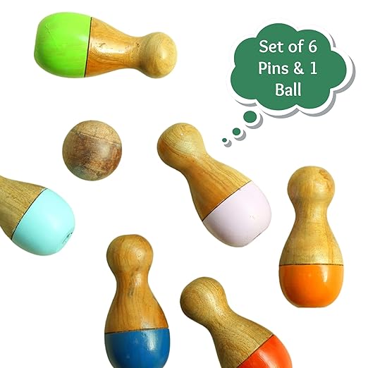 Small Wooden Pin Bowling Set