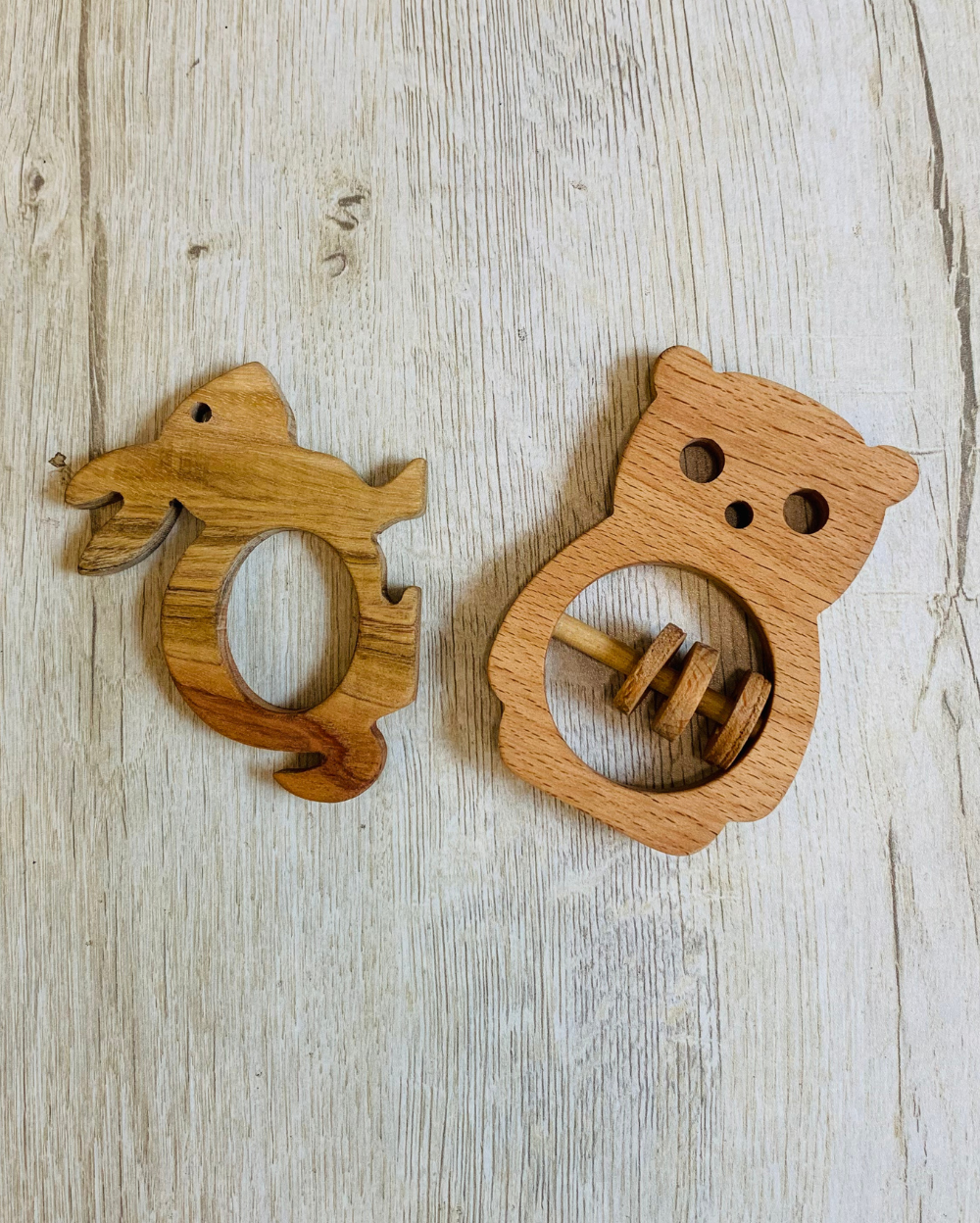 Birch Wood Rattle and need wood teethers