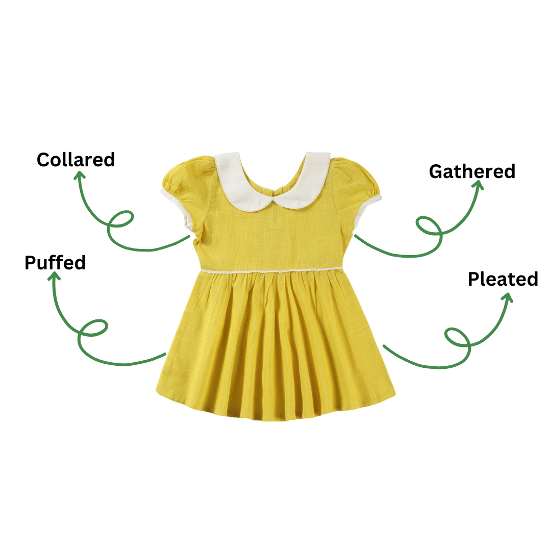 Pure Cotton Slub Yellow Dress