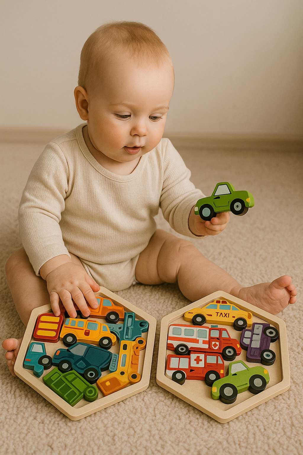 Hexagon Wooden Puzzle|Pack of 2|