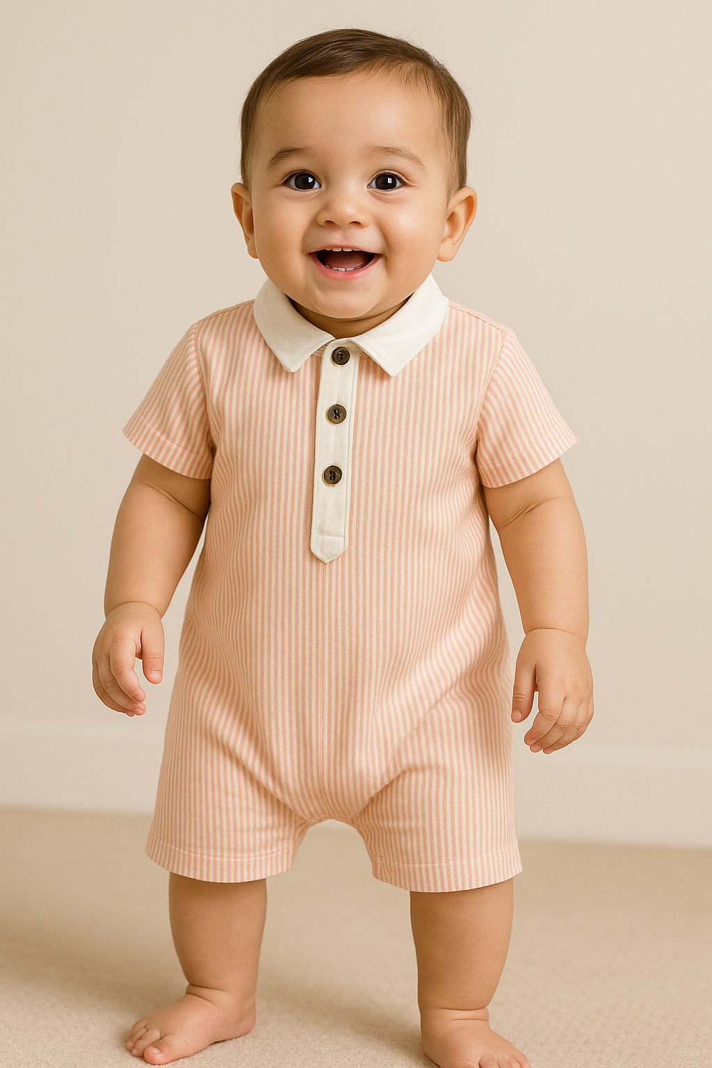 Orange Striped Romper