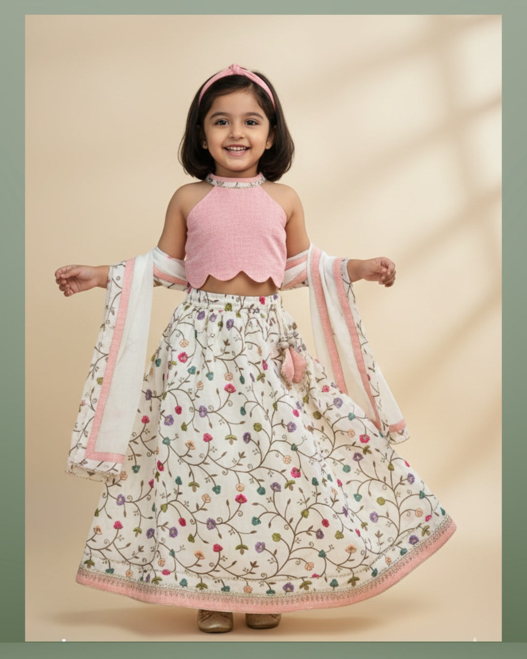 Blush Blossom Lehenga Set