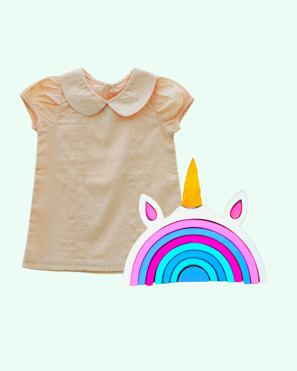 Blush Rose Blouson Top and Beautiful Unicorn Stacker