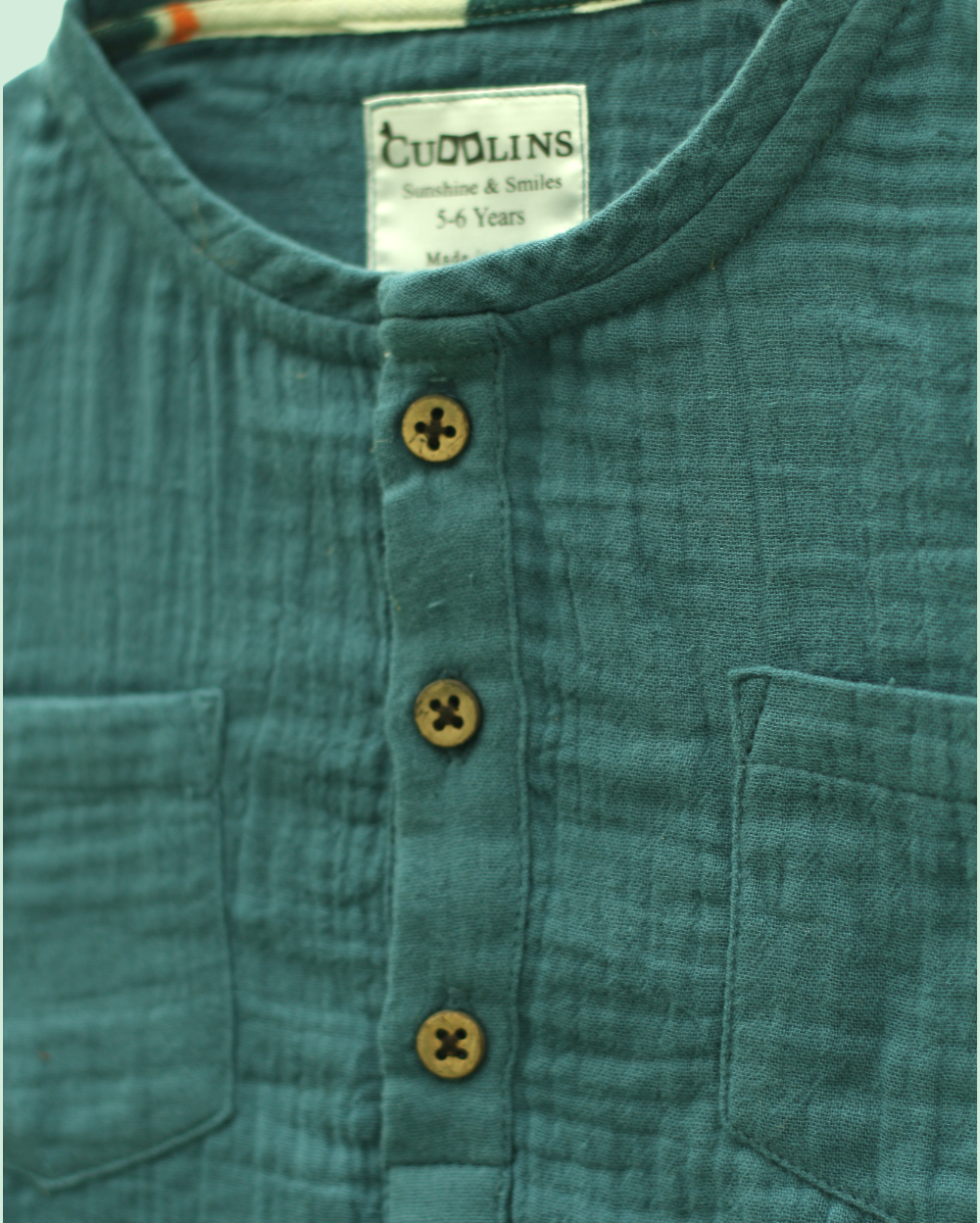 Moody Blue Cotton Shirt Eartyhtweens