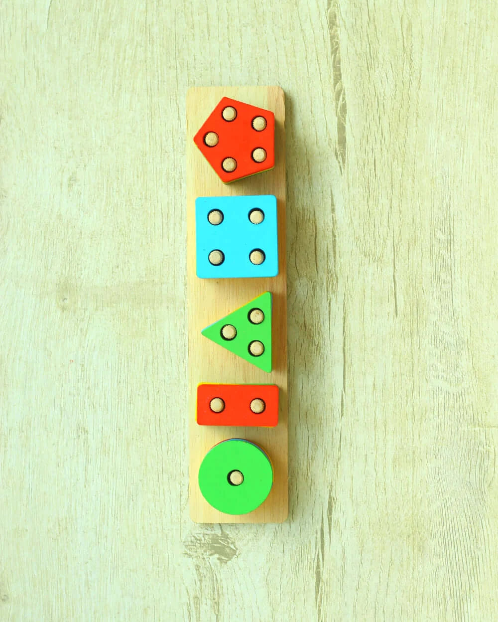 5 Shapes Small Geometric Wooden Sorter Earthytweens